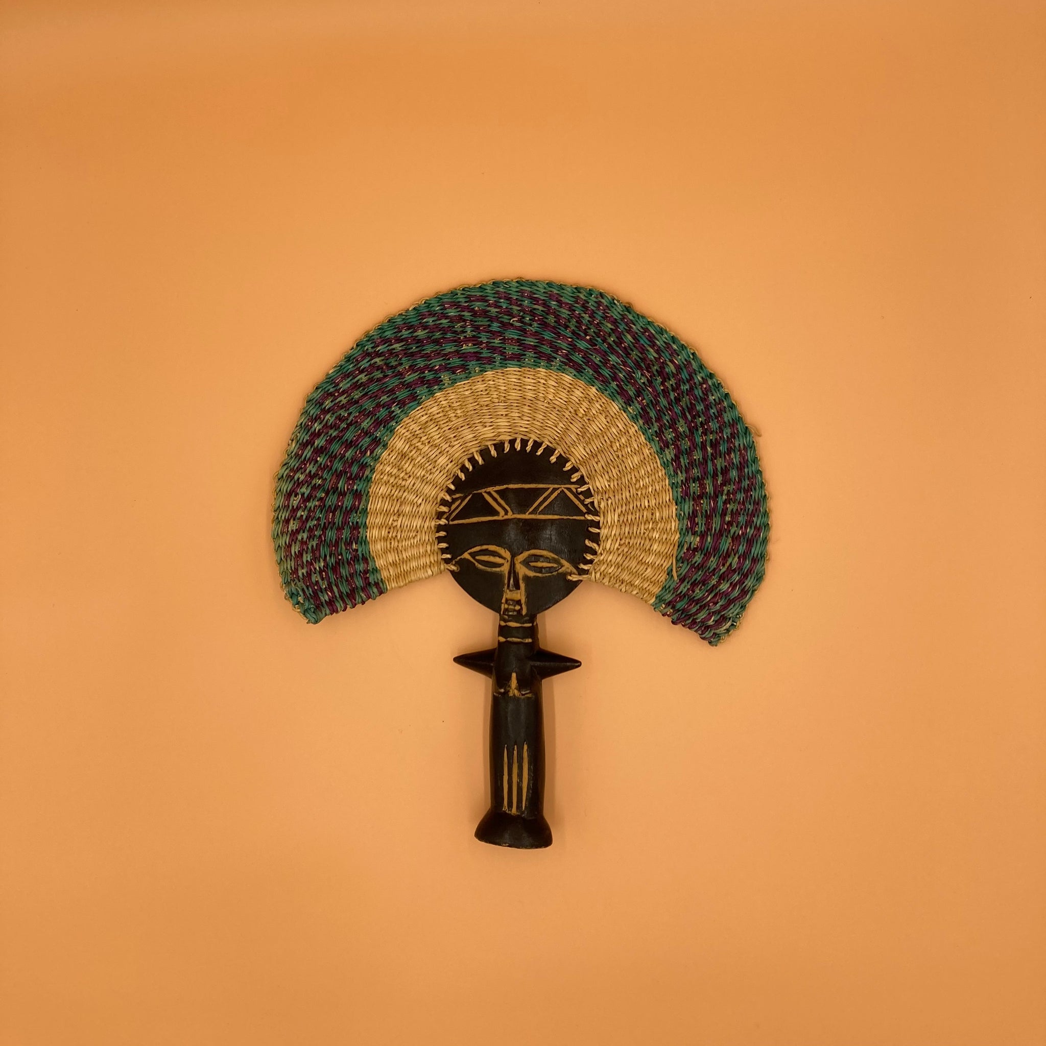 Fan for wall decor handmade by women in Ghana and beautiful wall decor